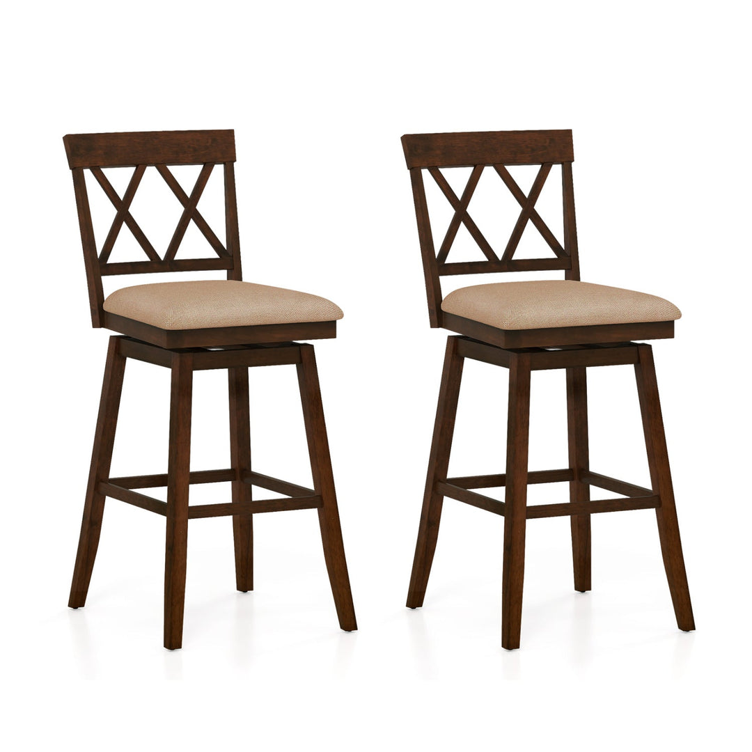 24 Inch Counter Height Barstools Set of 2 with Backrest and Seat Cushion