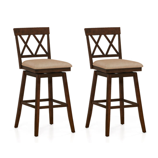 24 Inch Counter Height Barstools Set of 2 with Backrest and Seat Cushion