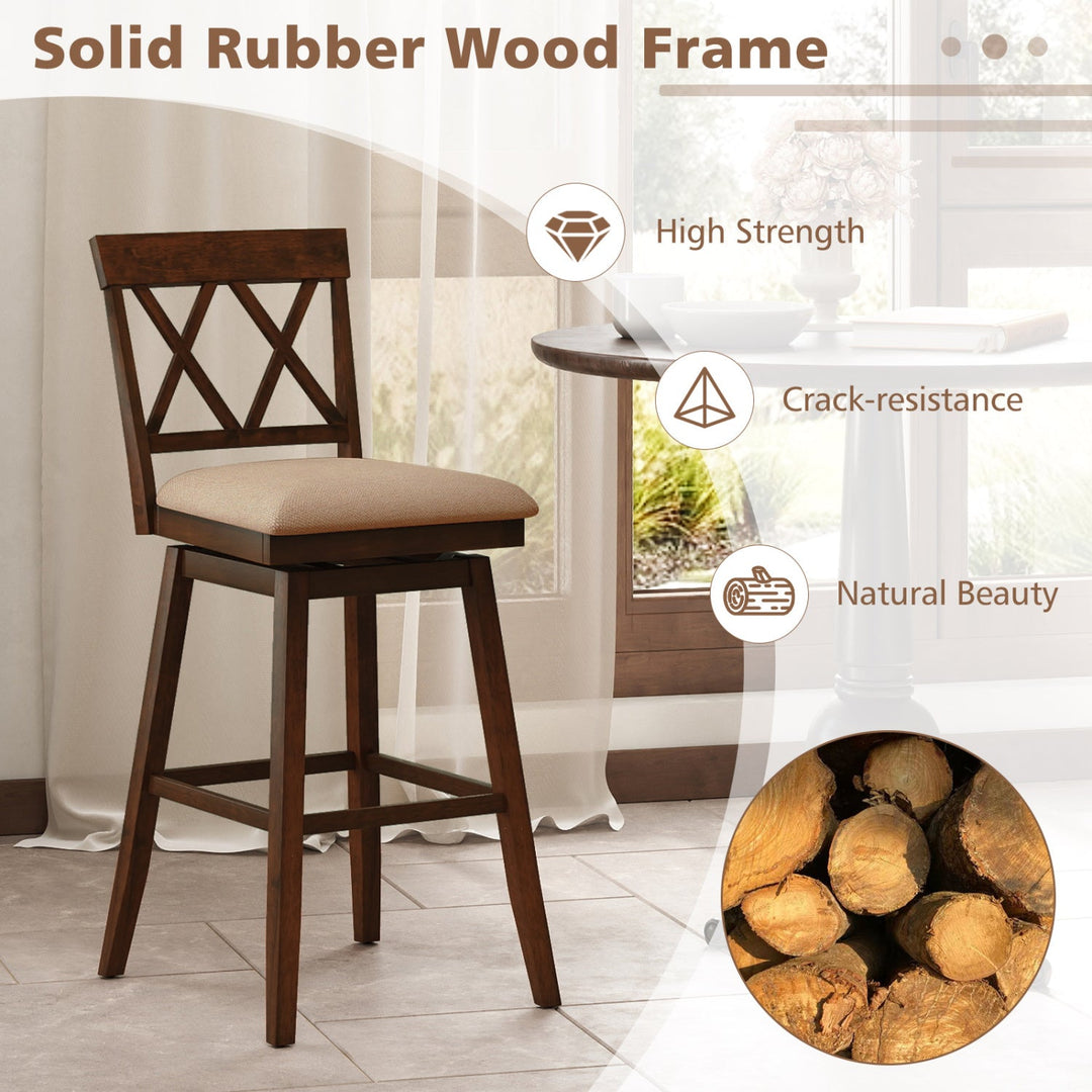 24 Inch Counter Height Barstools Set of 2 with Backrest and Seat Cushion