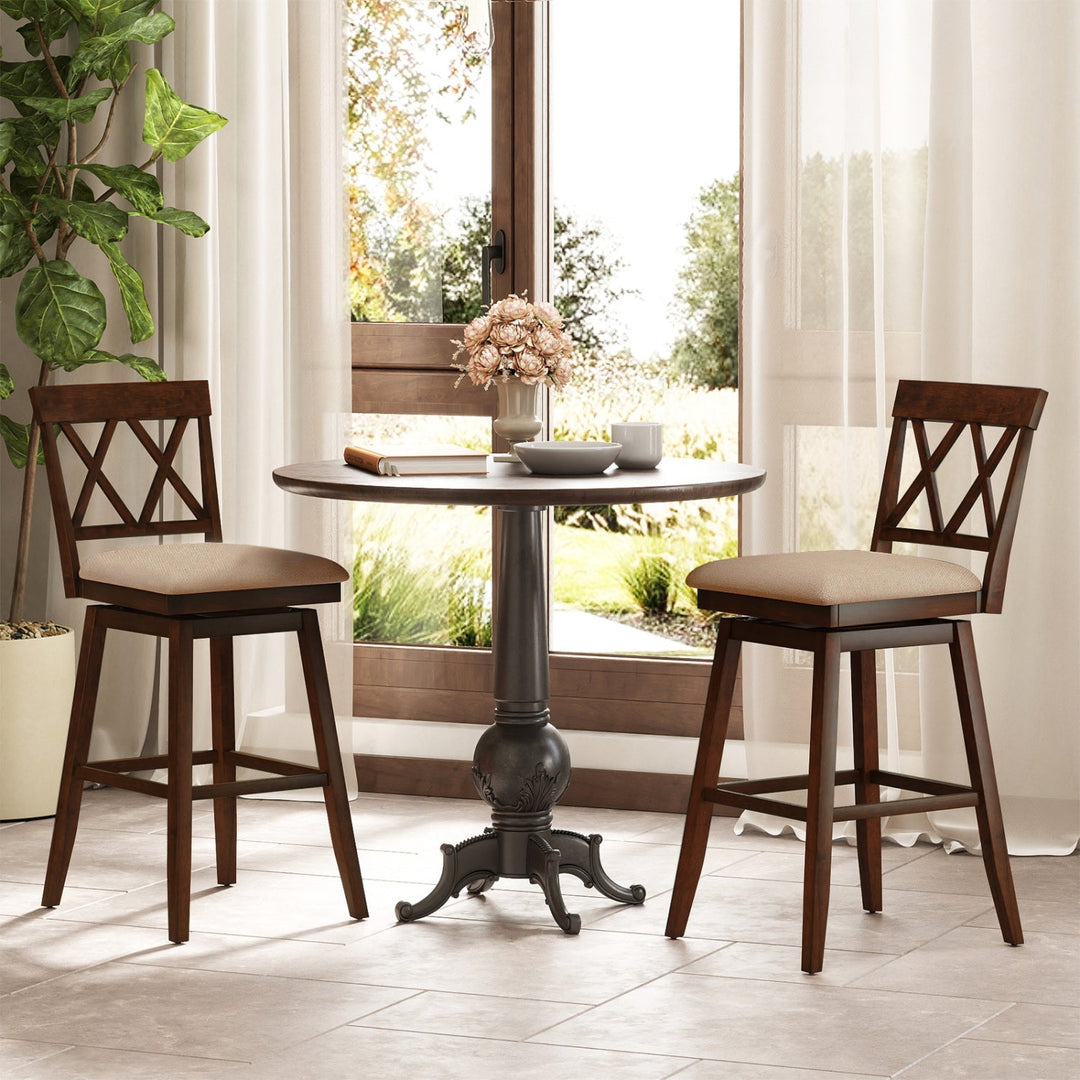 24 Inch Counter Height Barstools Set of 2 with Backrest and Seat Cushion
