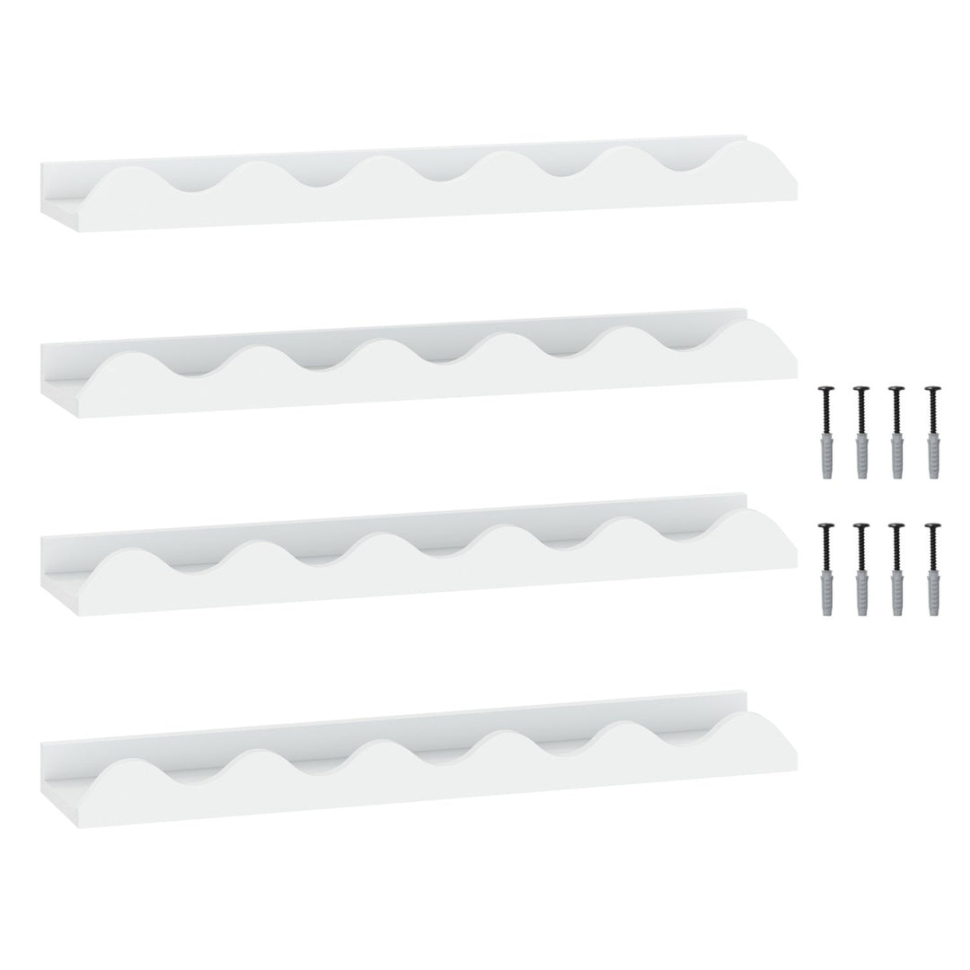 Wall-Mounted Picture Ledge Shelf Set of 4 - 24 Inch White