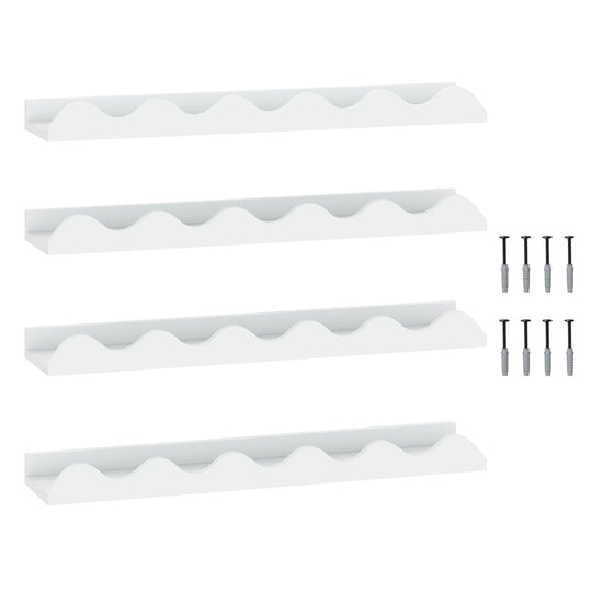 Wall-Mounted Picture Ledge Shelf Set of 4 - 24 Inch White