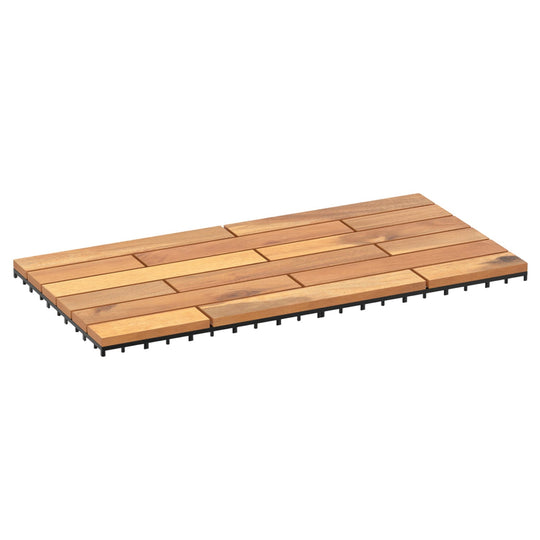 Acacia Wood Interlocking Deck Tiles 24x12 Inch - 36 Pack