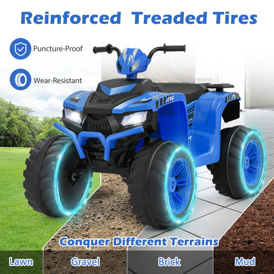 24V Kids Ride-On Electric ATV with Wireless Connection for Toddlers 3-8 Years Old