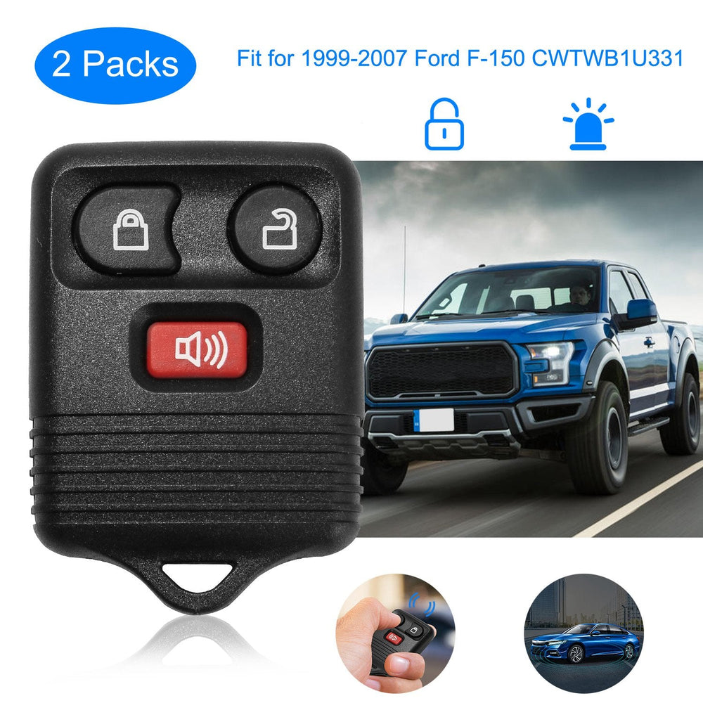 2 Keyless Entry Car Key Remote Key Fob Case Button Pad Replacement for 1999-2007 Ford F-150 CWTWB1U331