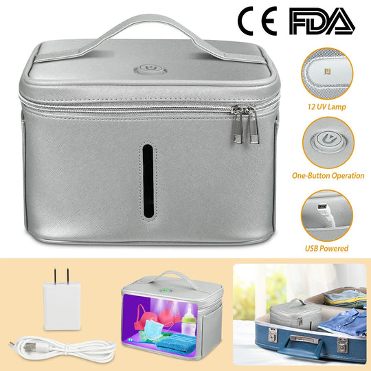 iMounTEK UV Disinfection Bag, Portable LED UV Sanitizer Box USB-Powered Travel UV Cleaner Bag for Baby Bottles Toys Underwear Toothbrush Beauty Tools