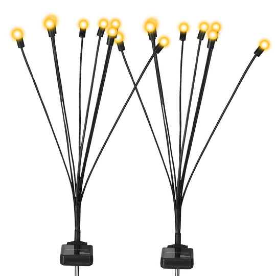 2Pcs Solar Firefly Lights Swaying Decorative Pathway Lamp IP65 Waterproof Landscape Patio Yard Night Light