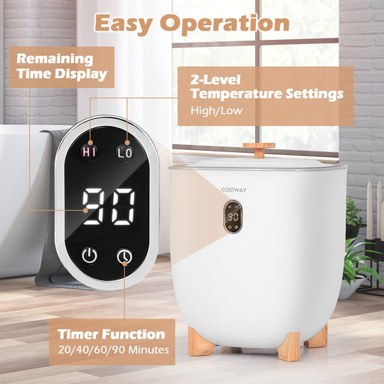 25L Towel Warmer Bucket with 2 Temperature Settings and Auto Shut Off-White
