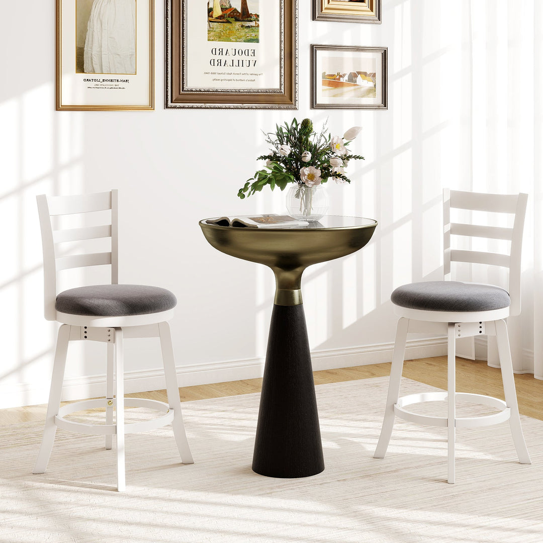 25"/30.5" Swivel Barstools Set of 2 360¬∞ Rotating Bar/Counter Height Chairs with Upholstered Seat