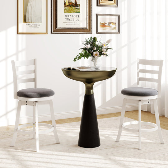 25"/30.5" Swivel Barstools Set of 2 360¬∞ Rotating Bar/Counter Height Chairs with Upholstered Seat