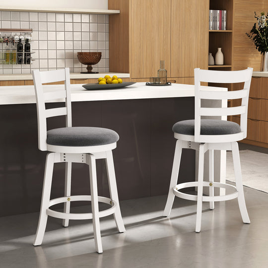 25"/30.5" Swivel Barstools Set of 2 360¬∞ Rotating Bar/Counter Height Chairs with Upholstered Seat