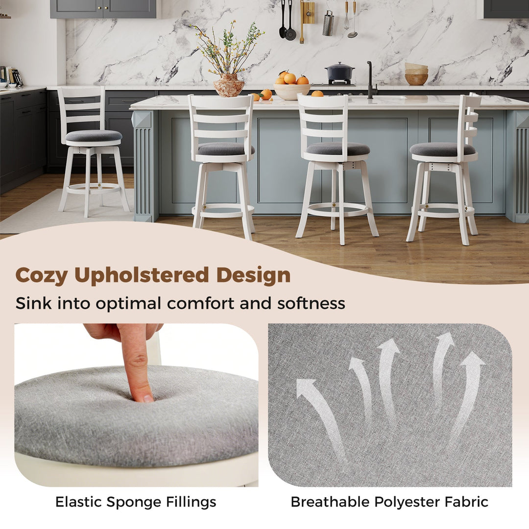 25"/30.5" Swivel Barstools Set of 2 360¬∞ Rotating Bar/Counter Height Chairs with Upholstered Seat