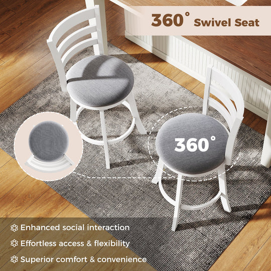 25"/30.5" Swivel Barstools Set of 2 360¬∞ Rotating Bar/Counter Height Chairs with Upholstered Seat