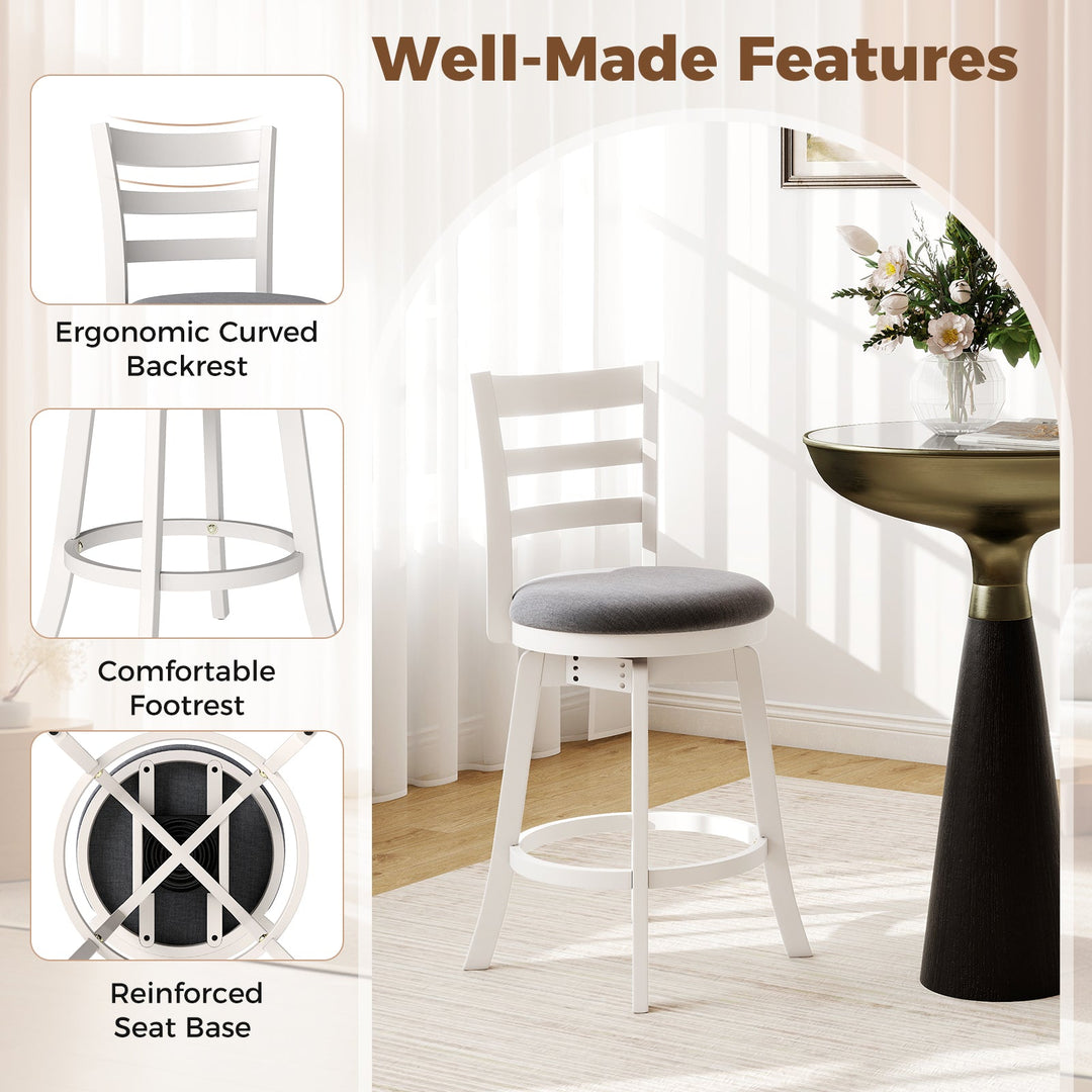 25"/30.5" Swivel Barstools Set of 2 360¬∞ Rotating Bar/Counter Height Chairs with Upholstered Seat
