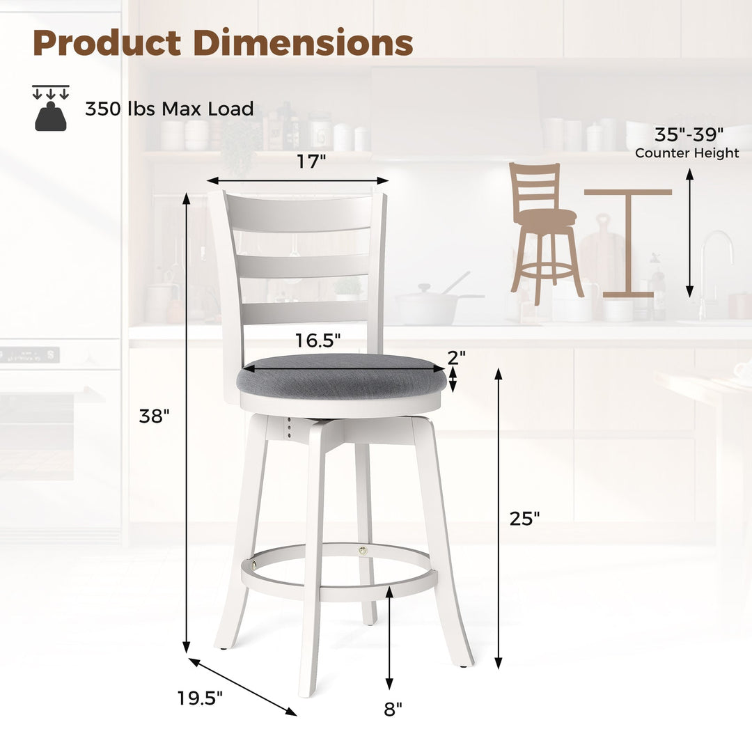 25"/30.5" Swivel Barstools Set of 2 360¬∞ Rotating Bar/Counter Height Chairs with Upholstered Seat