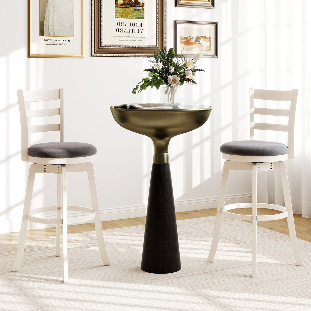 25"/30.5" Swivel Barstools Set of 2 360¬∞ Rotating Bar/Counter Height Chairs with Upholstered Seat