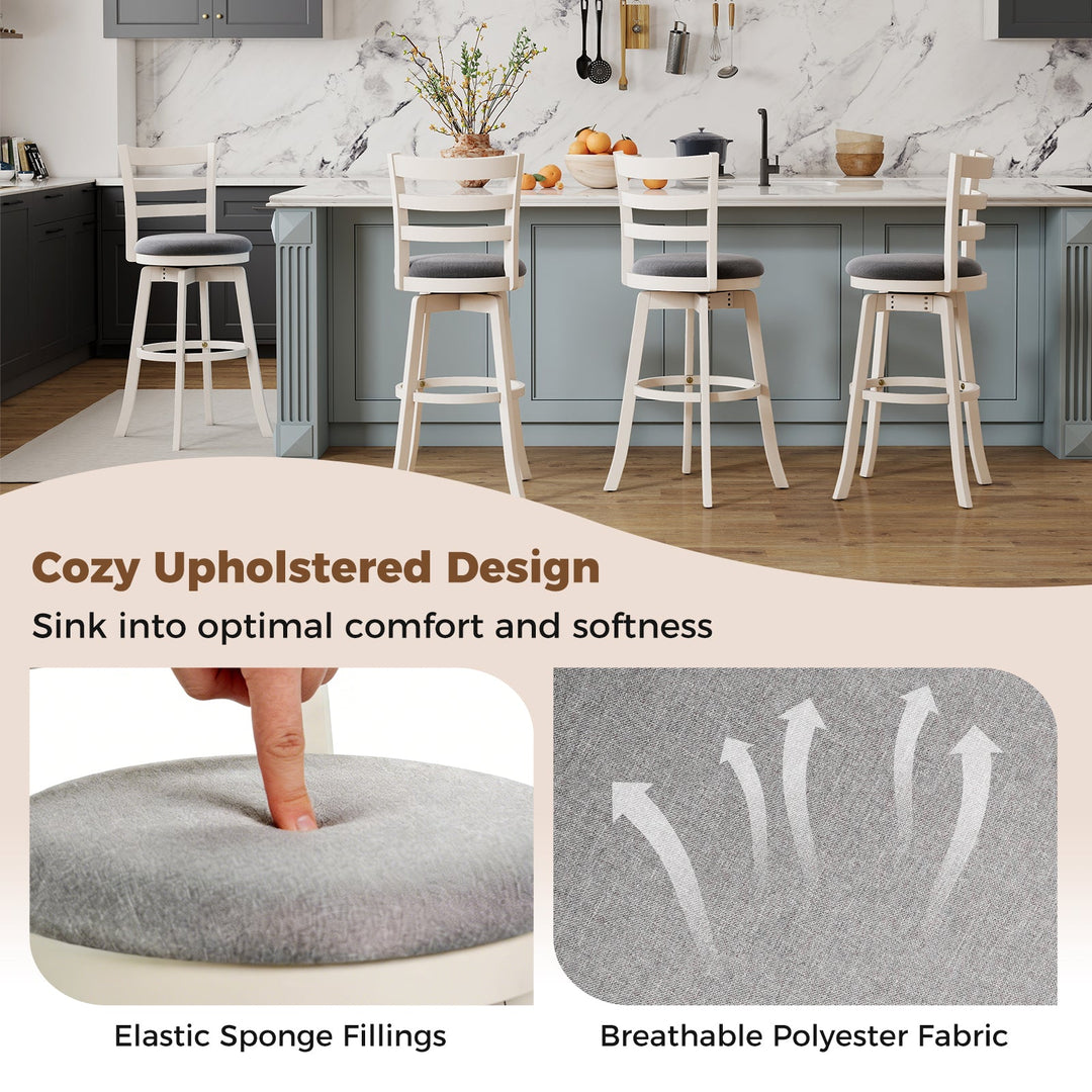 25"/30.5" Swivel Barstools Set of 2 360¬∞ Rotating Bar/Counter Height Chairs with Upholstered Seat