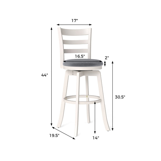 25"/30.5" Swivel Barstools Set of 2 360¬∞ Rotating Bar/Counter Height Chairs with Upholstered Seat