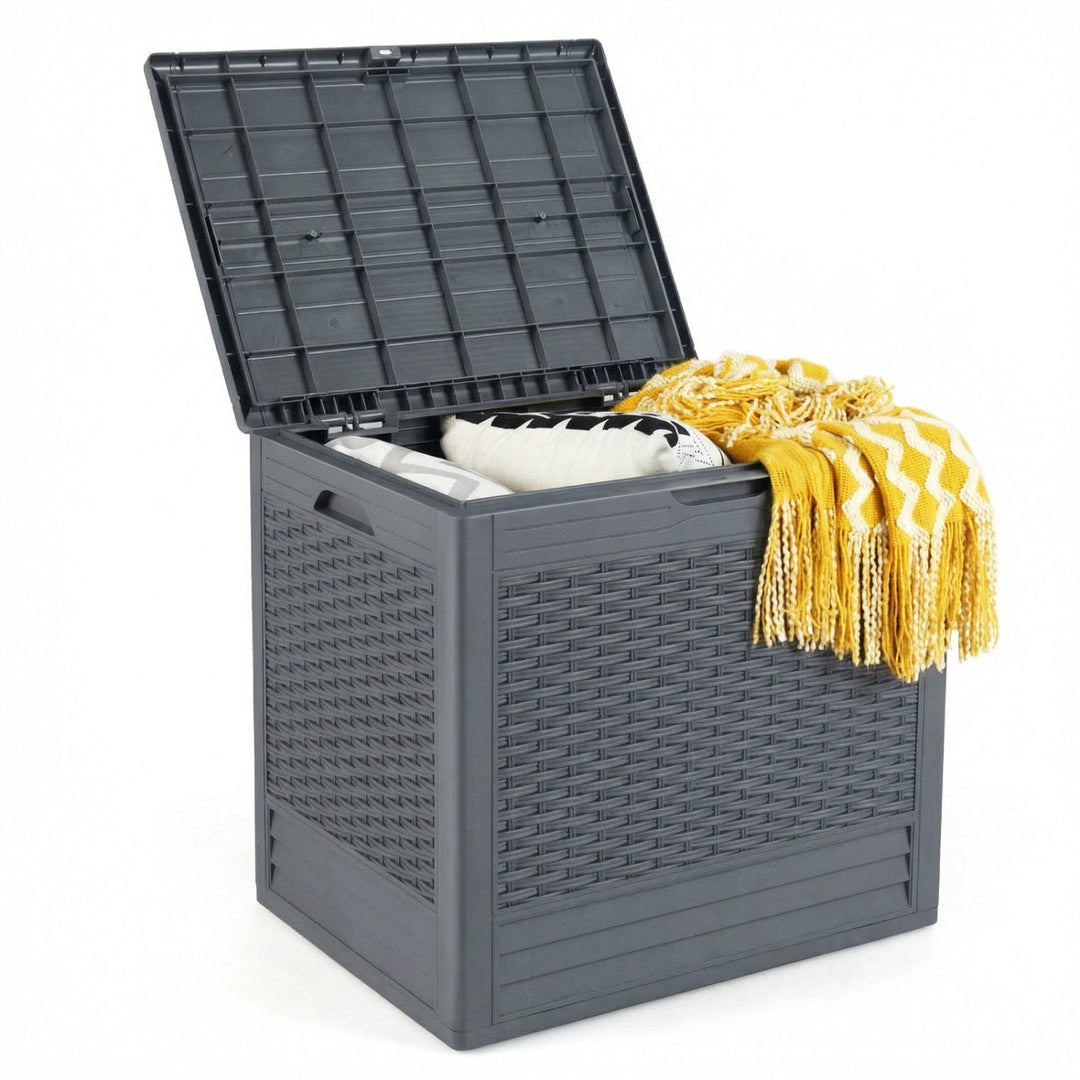 25 Gallon Outdoor Storage Box with Rattan Patterns