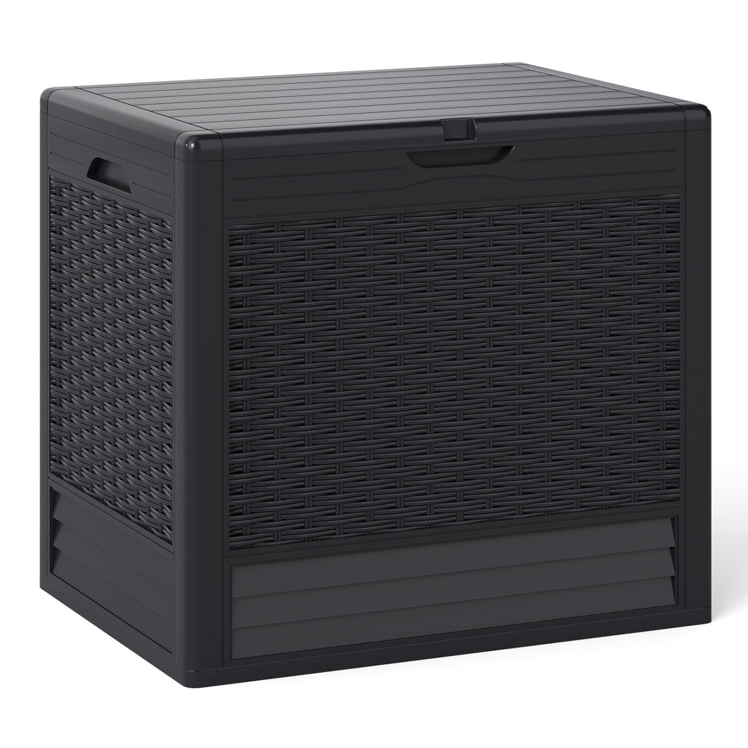 25 Gallon Outdoor Storage Box with Rattan Pattern