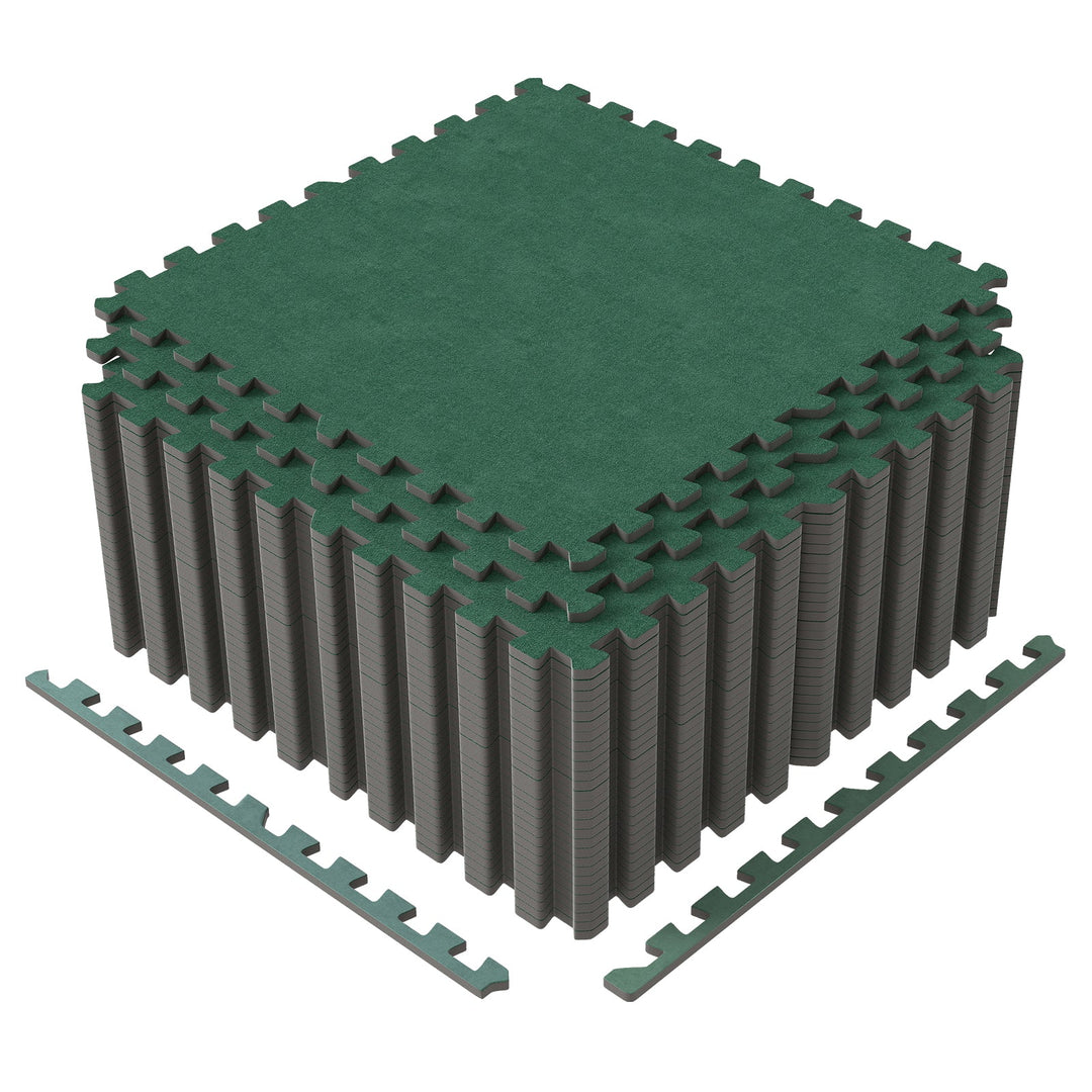 25 Pack-100 Sq.Ft. Foam Floor Tiles Interlocking Carpet Tiles with Edge Borders
