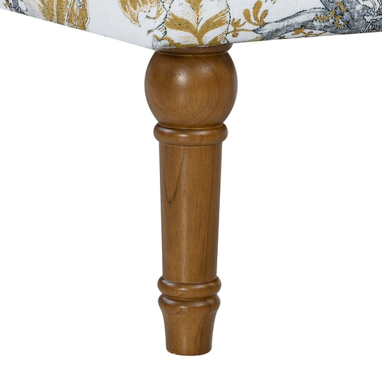 Floral Upholstered Accent Chair with Nailhead Trim