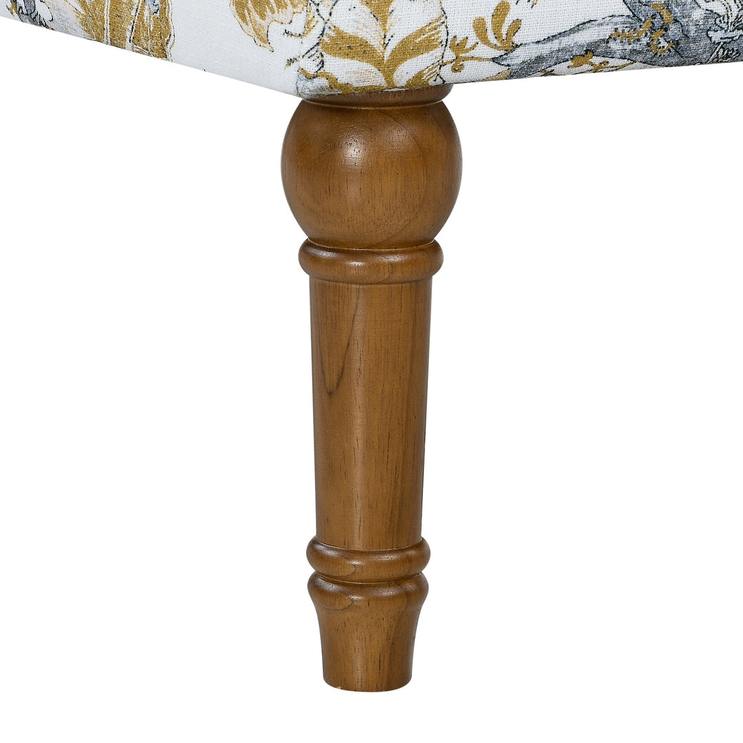 Floral Upholstered Accent Chair with Nailhead Trim