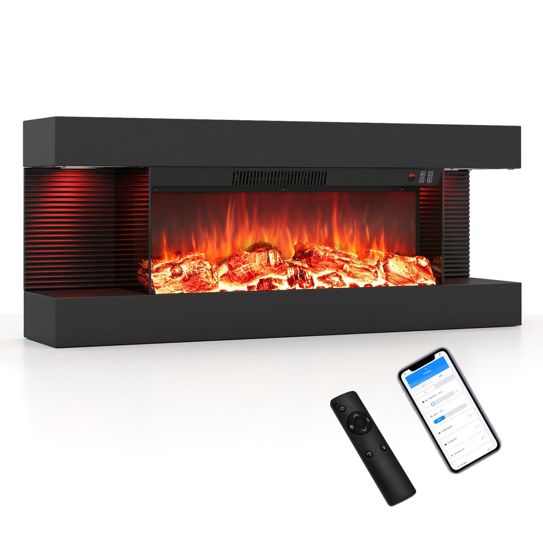 26" Wall Mount Electric Fireplace with 40" Floating Mantel