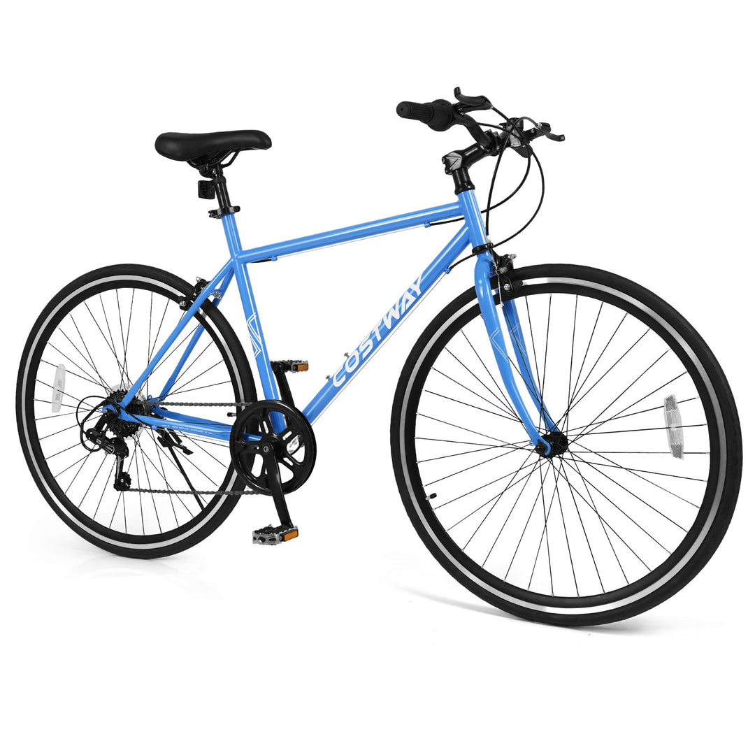 26 Inch Mountain Bike Adjustable with 6-Speed and All-terrain Rubber Wheels