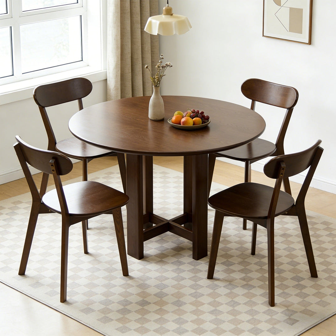 Solid Wood Dining Chair with Curved Backrest