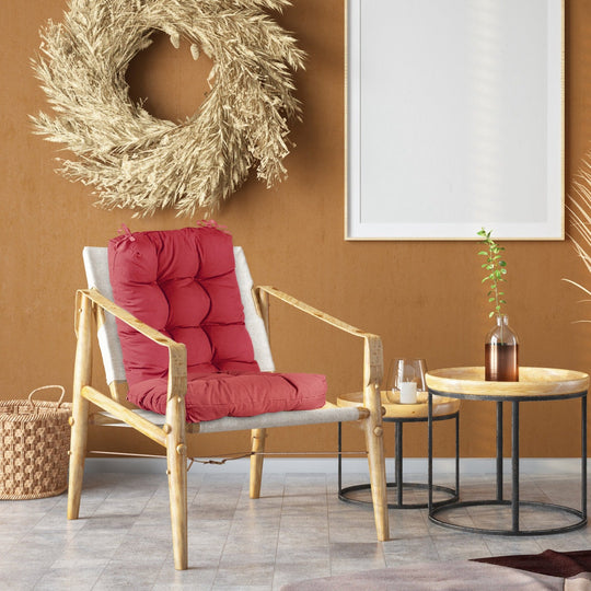 2Pcs Waterproof Rocking Chair Cushion Upper And Lower Back And Seat Sets with Non-Slip Ties Oxford Cloth Surface Polyester Filling Comfortable for Ind