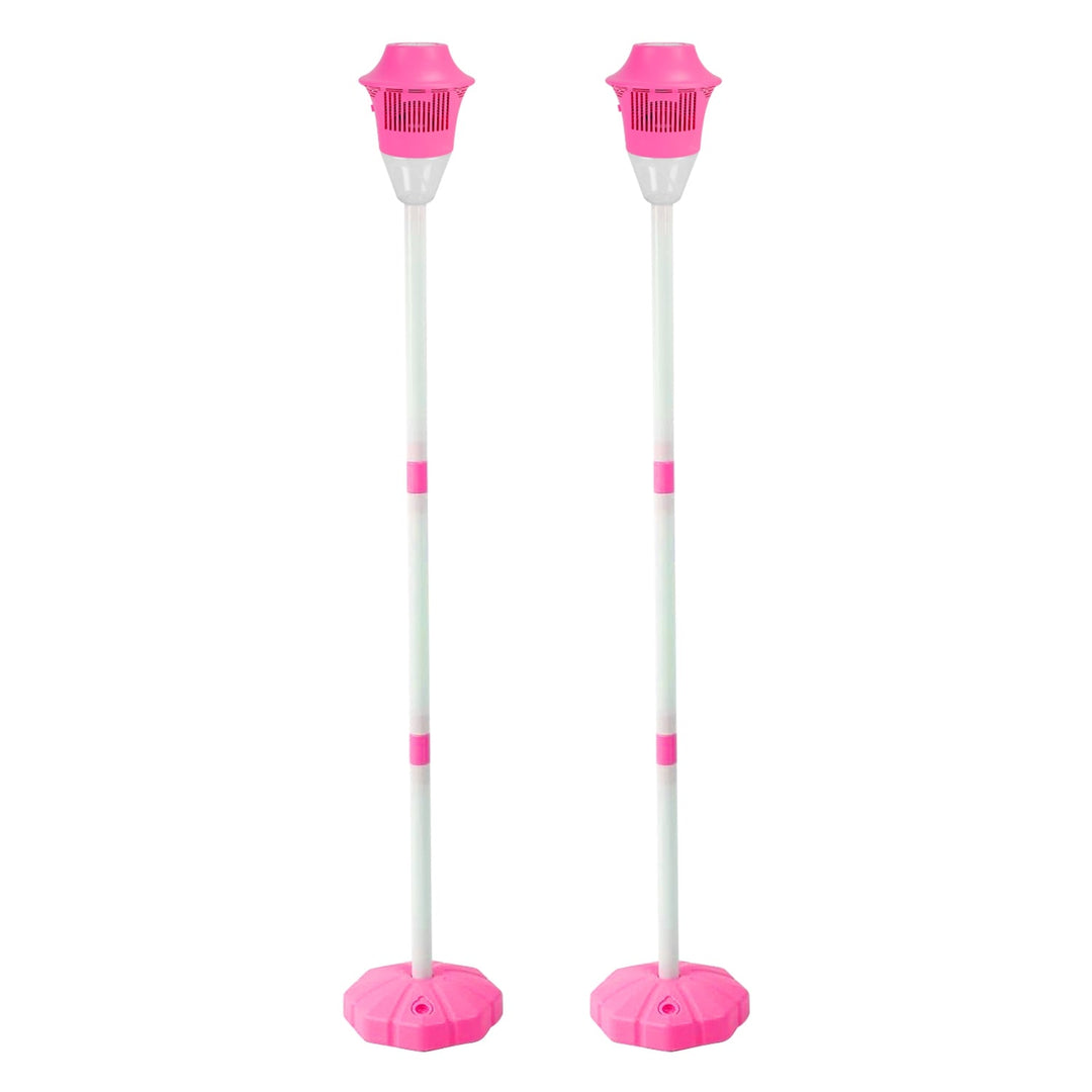 2Pack 3 In 1 Standing Bubble Machines with Colorful Lights and Music Rechargeable Bubble Maker Stands with 2 Modes 3 Adjustable Height for Party Weddi