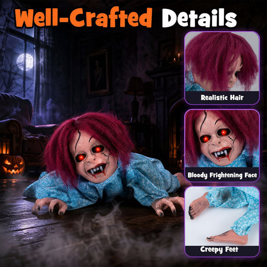 28" Halloween Horrifying Crawling Girl