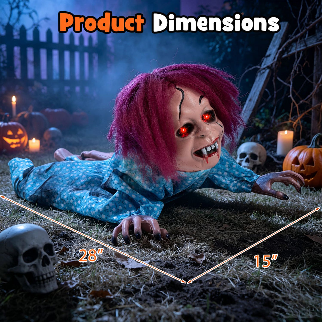 28" Halloween Horrifying Crawling Girl