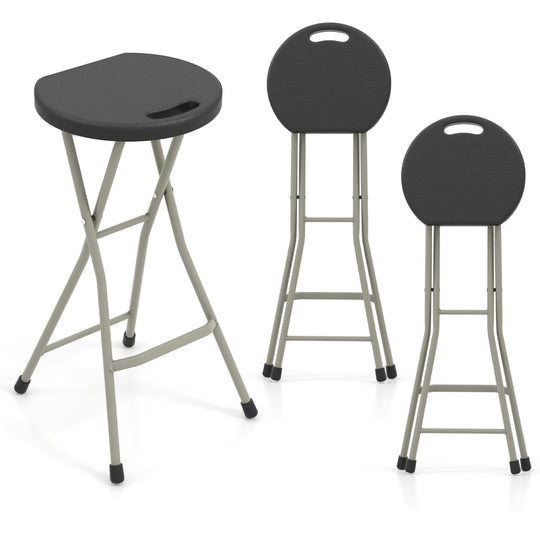 Portable Folding Stool 28 Inch - 330 lbs Capacity (2 Pack)