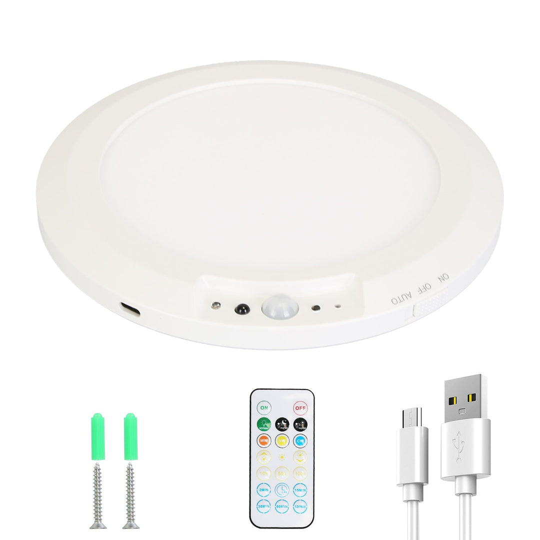 Magnetic Flush Ceiling Light Rechargeable Motion Sensor Ceiling Light Wireless Ceiling Light with Timer Remote Stepless Dimmable for Closet Stairs Gar
