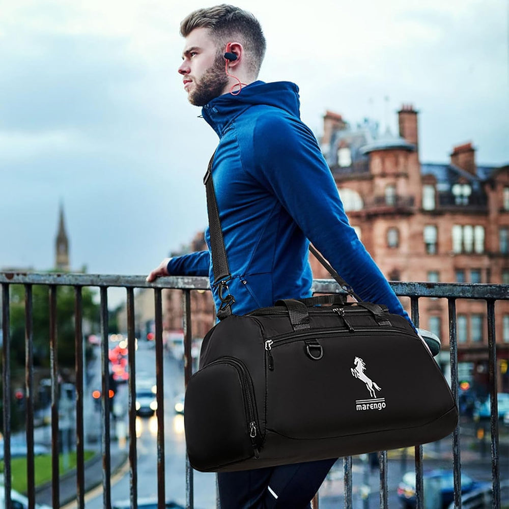 Gym Duffle Bag with Shoe Compartment & Wet Pocket 37L