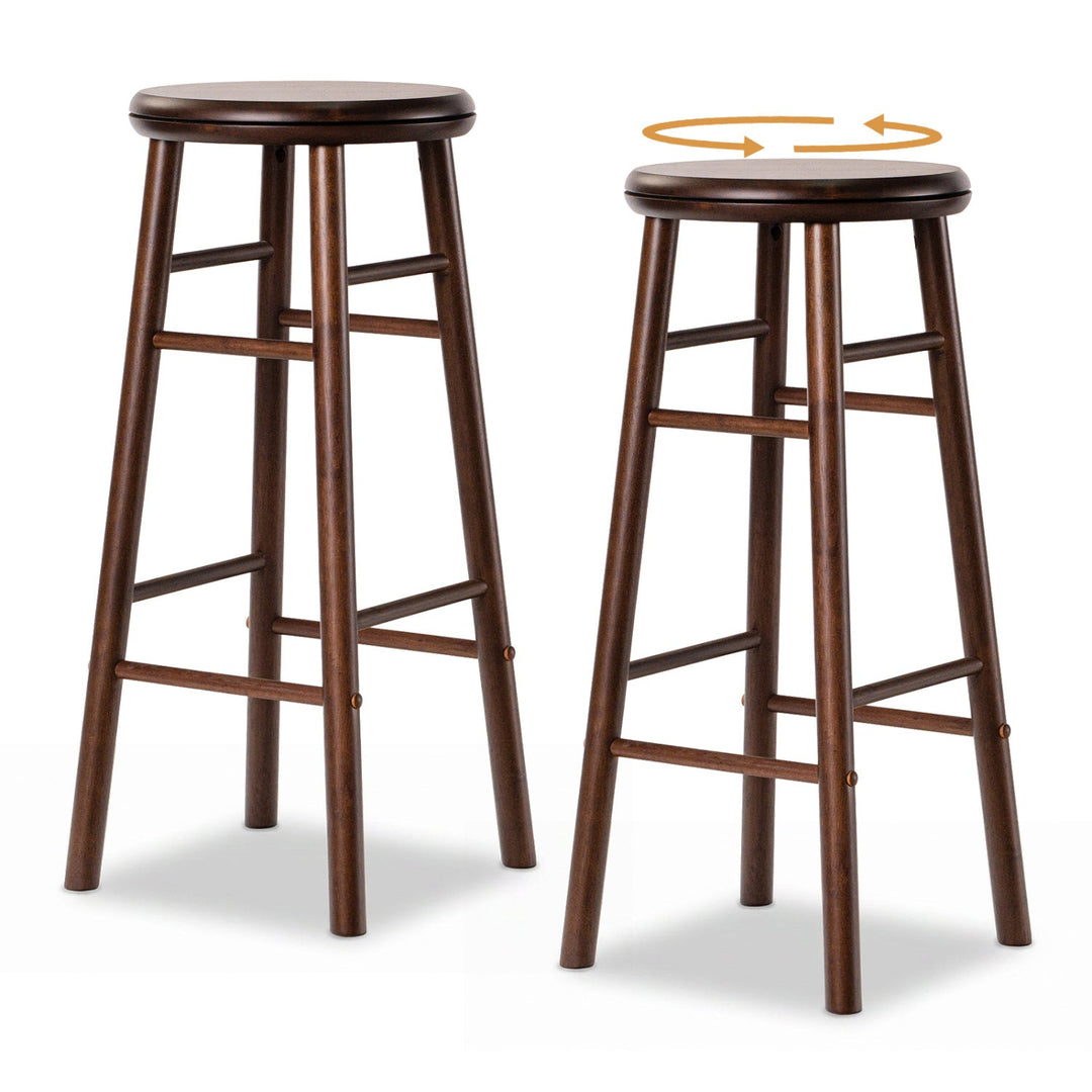 29" Swivel Bar Stools Set of 2 with Footrests