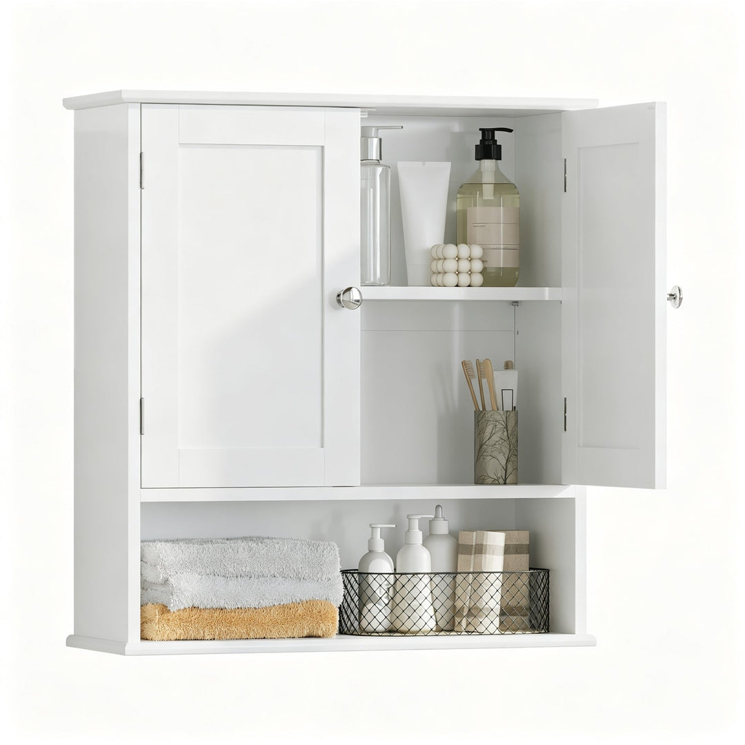Wall Mounted Bathroom Cabinet with Adjustable Shelf & Doors
