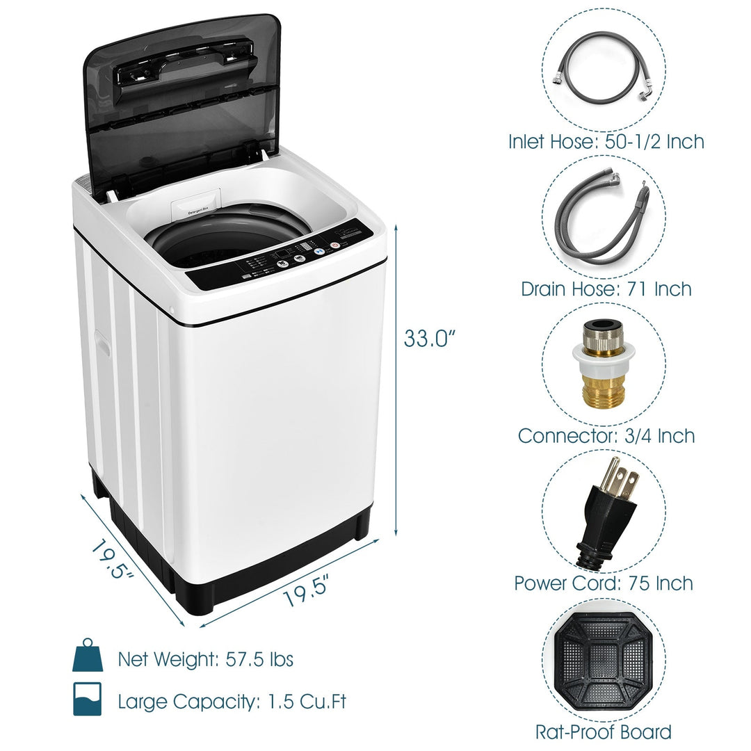 Full-Automatic Washing Machine 1.5 Cubic Feet 11 LBS Washer