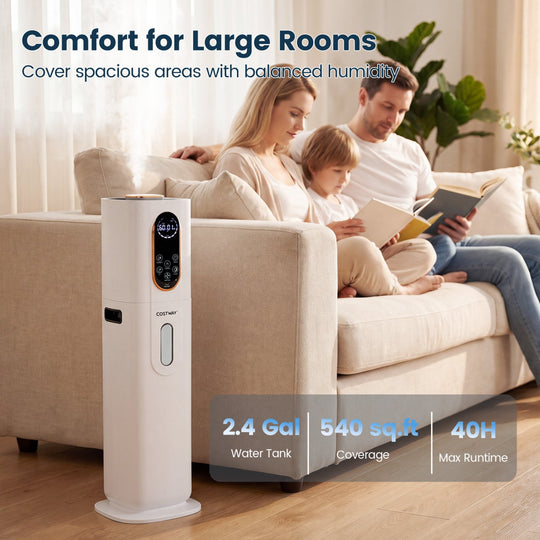Cool Mist Humidifier 2.4 Gal with Remote Control