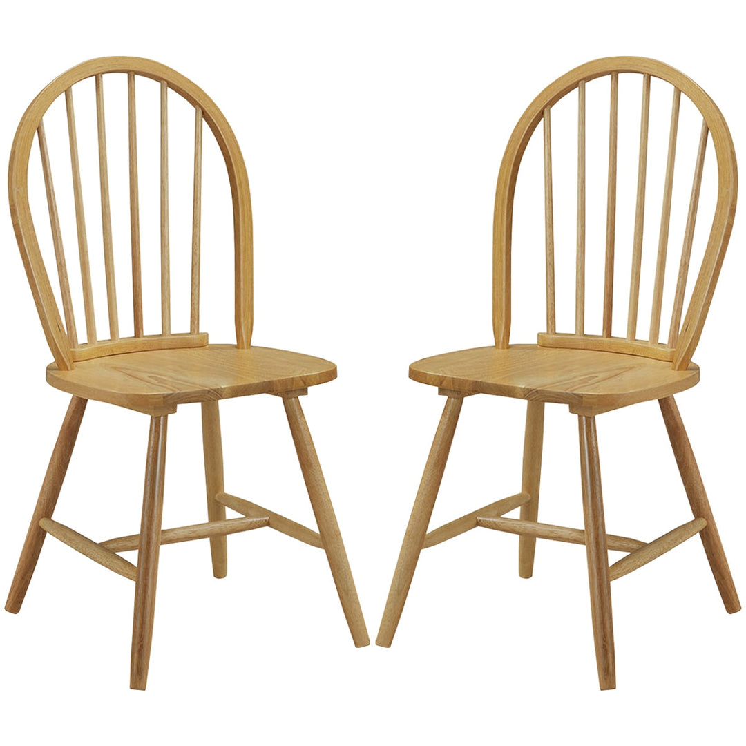 Set of 2 Vintage Windsor Wood Chair with Spindle Back for Dining Room