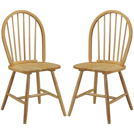 Set of 2 Vintage Windsor Wood Chair with Spindle Back for Dining Room