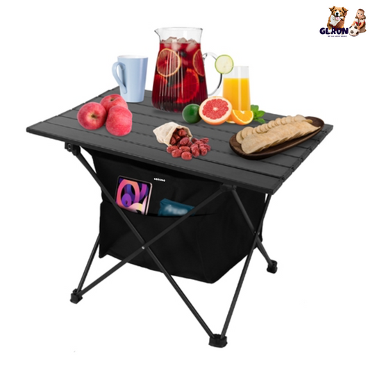 GBruno Foldable Camping Table With Storage Basket