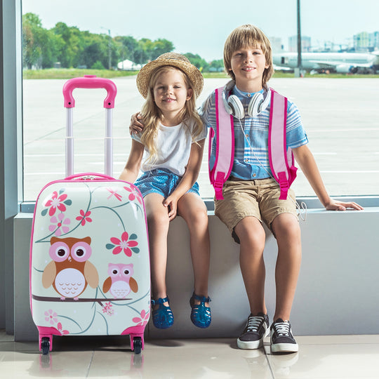Kids Luggage Set 12" & 16" with Backpack - Green Astronaut