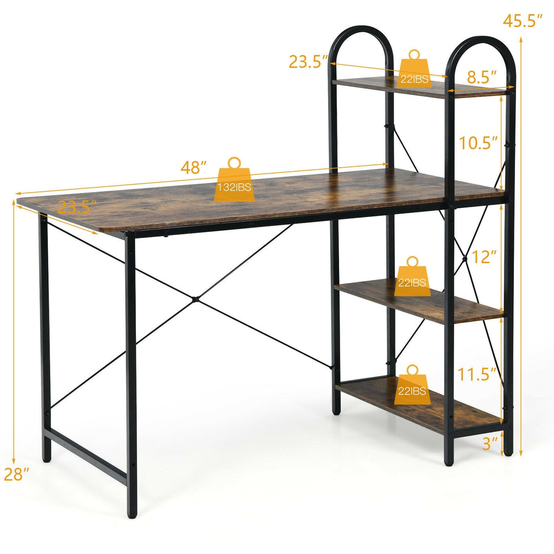 48-Inch Reversible Computer Desk with Storage Shelf