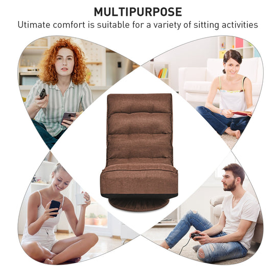 5-Position Folding Floor Gaming Chair