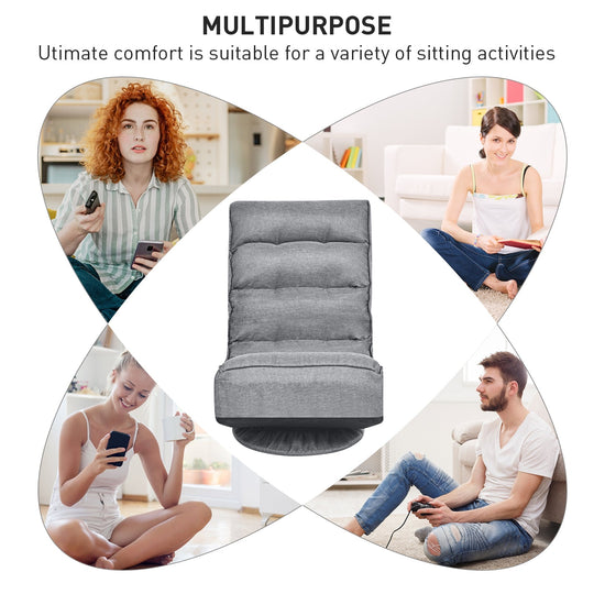 5-Position Folding Floor Gaming Chair