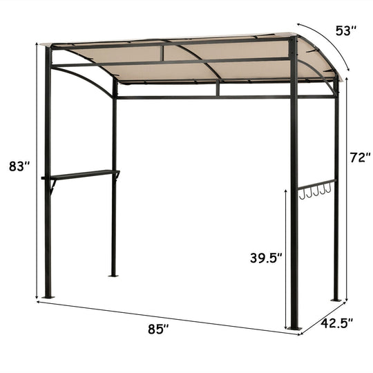7 x 4.5 Feet Grill Gazebo Outdoor Patio Garden BBQ Canopy Shelter-Brown