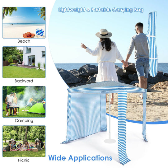 6.6 x 6.6 Feet Foldable and Easy-Setup Beach Canopy With Carry Bag